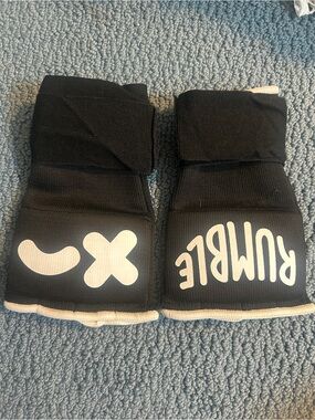 Rumble Black Boxing Gloves with White Logo